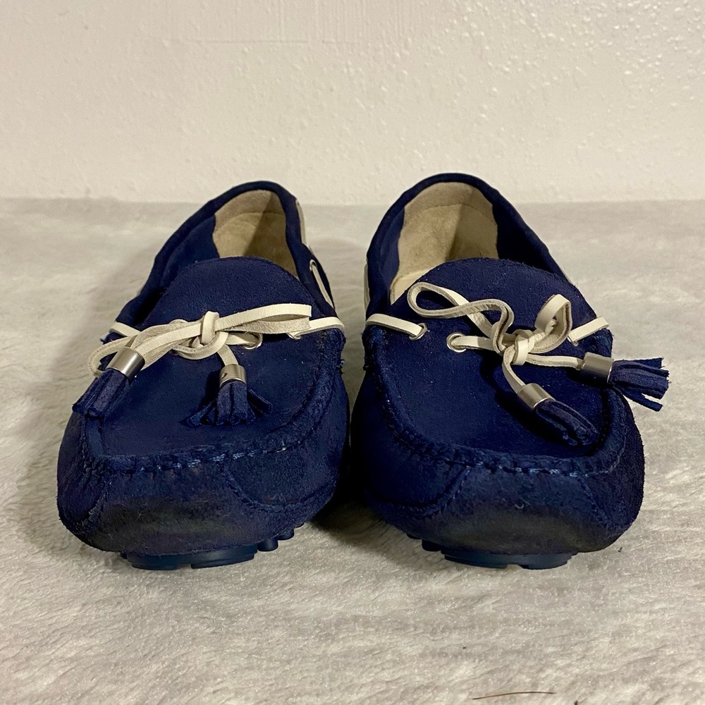 Cole Haan Grant Navy Blue Suede Driving Moccasin Loafers Women’s Size 7.5B - Picture 4 of 9